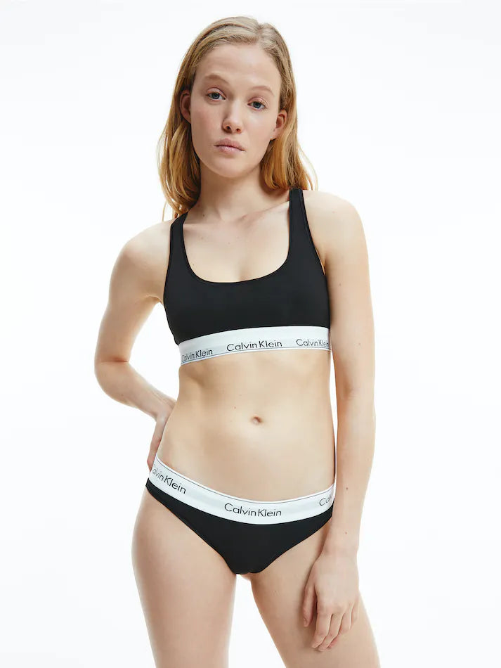 Calvin Klein Modern Cotton Unlined Bralette - Black