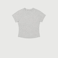 Pinky & Kamal Cropped Baby Tee - Grey Marle