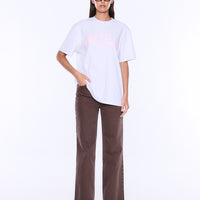 Ena Pelly Sophia Relaxed Tee - White Marle/Pink