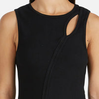 Ena Pelly Bronte Cut Out Rib Dress - Black