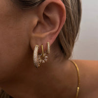 Luv AJ The Reversible Mini Amalfi Hoops - Gold