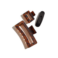 Kitsch Recycled Plastic Assorted Claw Clips- Rectangle Open Shape