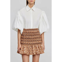 Acler Kyle Skirt - Neutral Leaves