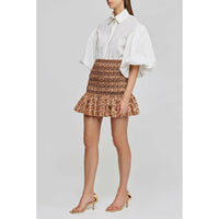 Acler Kyle Skirt - Neutral Leaves
