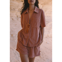 Araminta James Terry Shirt Set - Terracotta