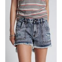 One Teaspoon Blue Blossom Marlon Low Waist Short - Blue Blossom