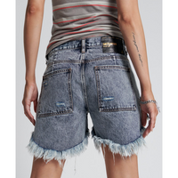 One Teaspoon Blue Blossom Marlon Low Waist Short - Blue Blossom