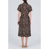 Rebecca Vallance Acacia Short Sleeve Midi Dress - Giraffe Print
