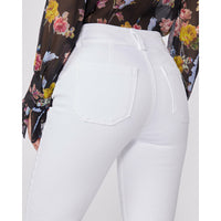 Paige Claudine High Rise Ankle Flare Jean- Crisp White