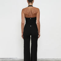 Pinky & Kamal Wrap Straight Leg Pant - Black