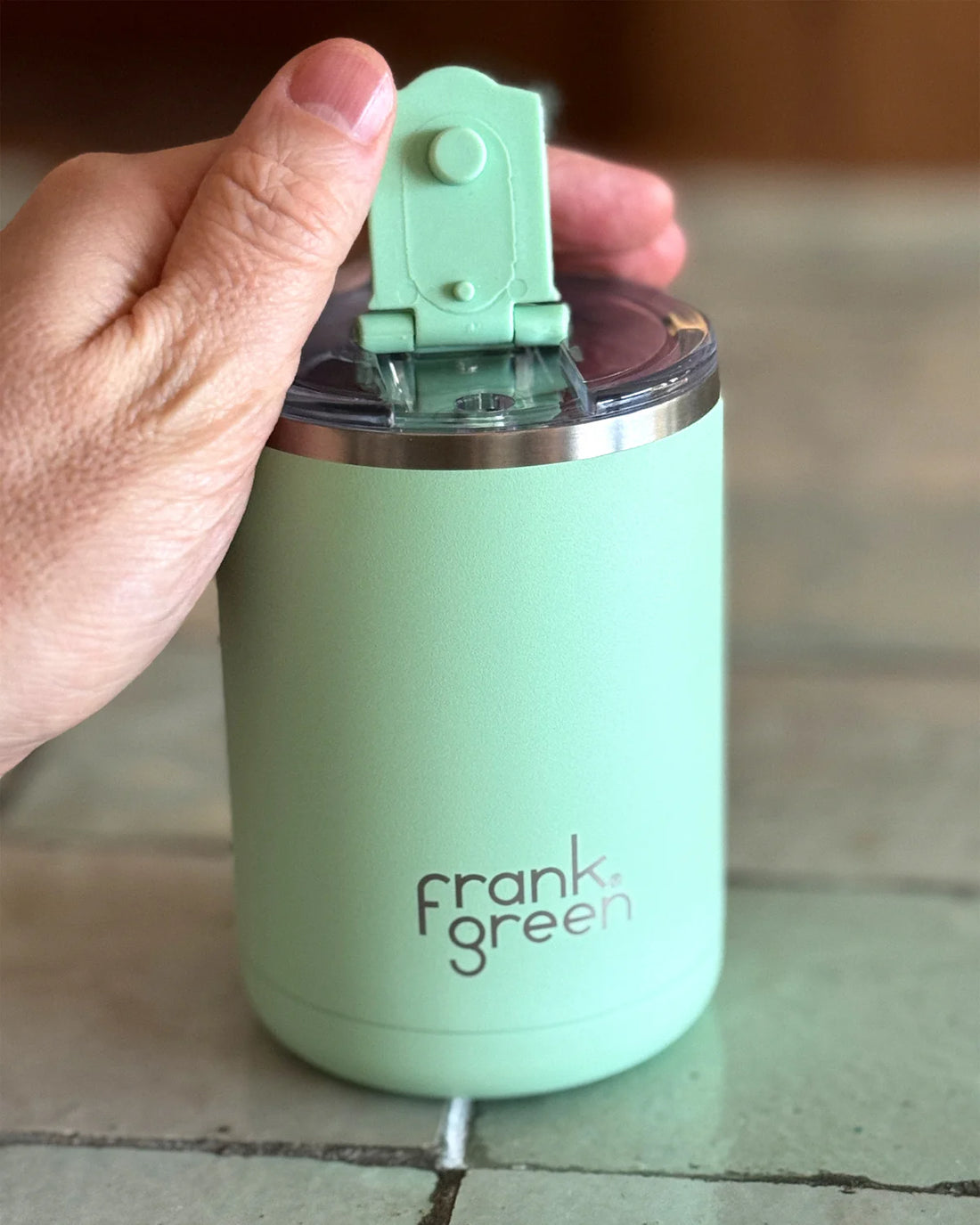 Frank Green Ceramic Coffee Cup with Hinged Lid 355ml - Moon Dust