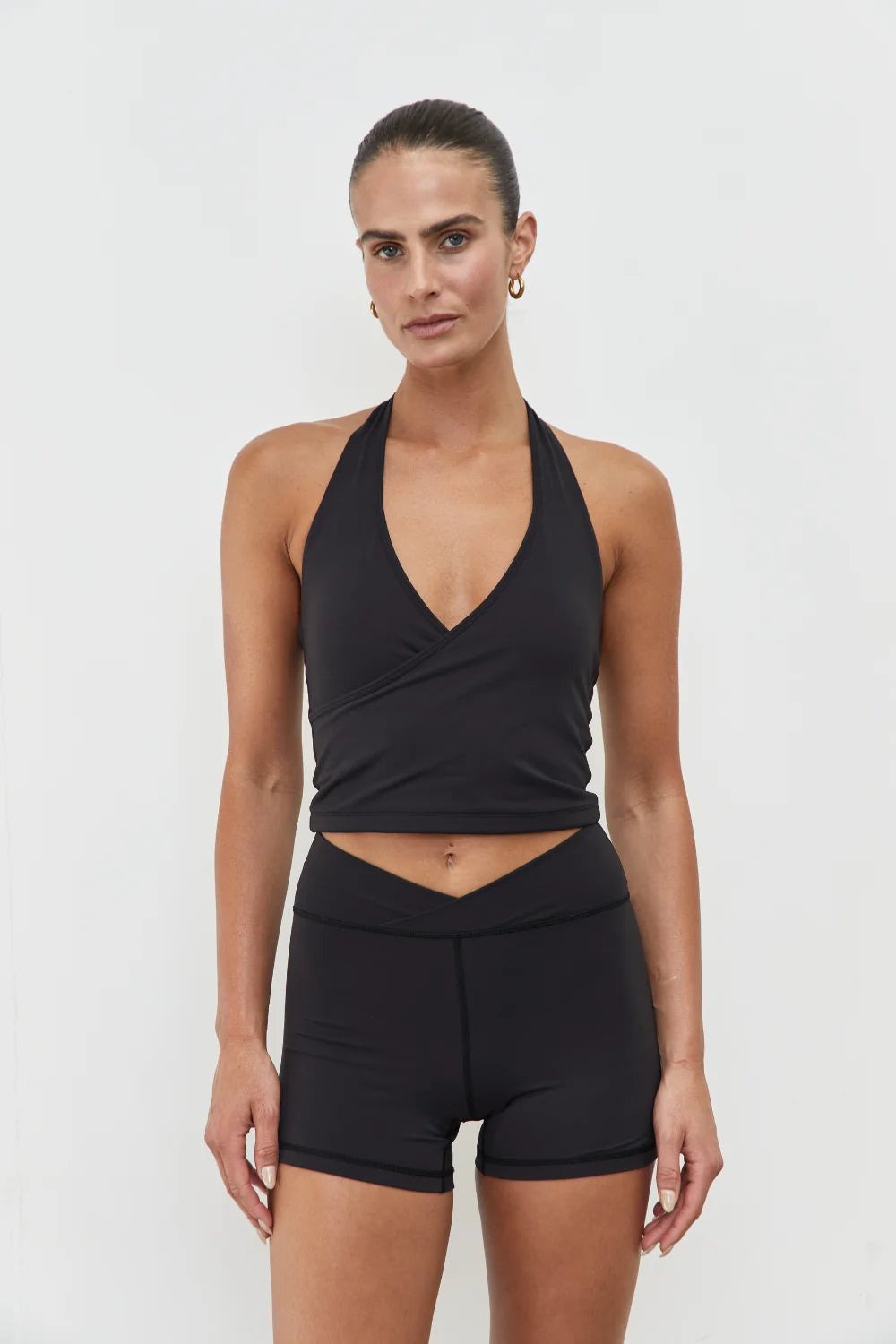 Pinky & Kamal Wrap Halter - Black