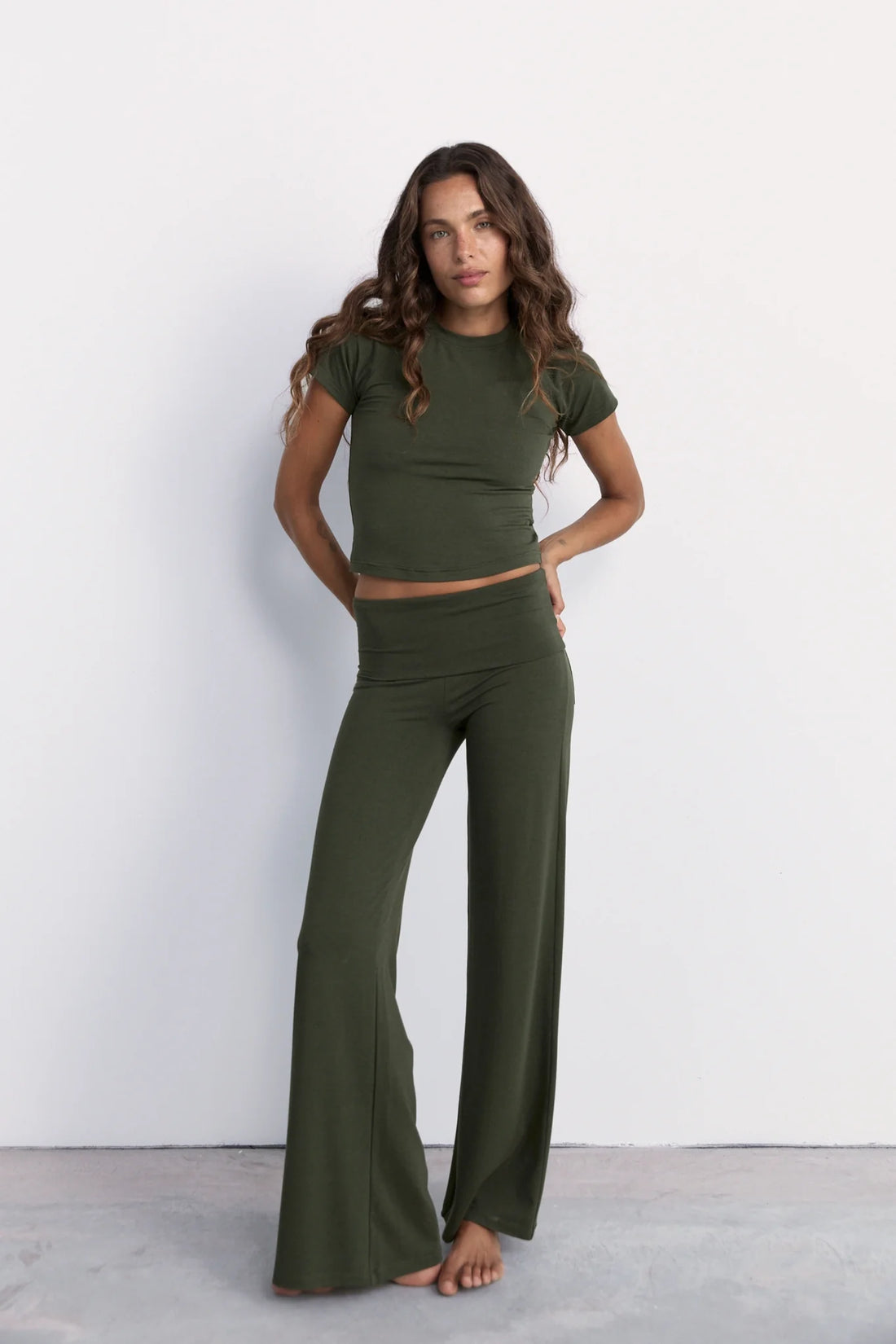 Pinky & Kamal Full Length Yin Flare - Khaki