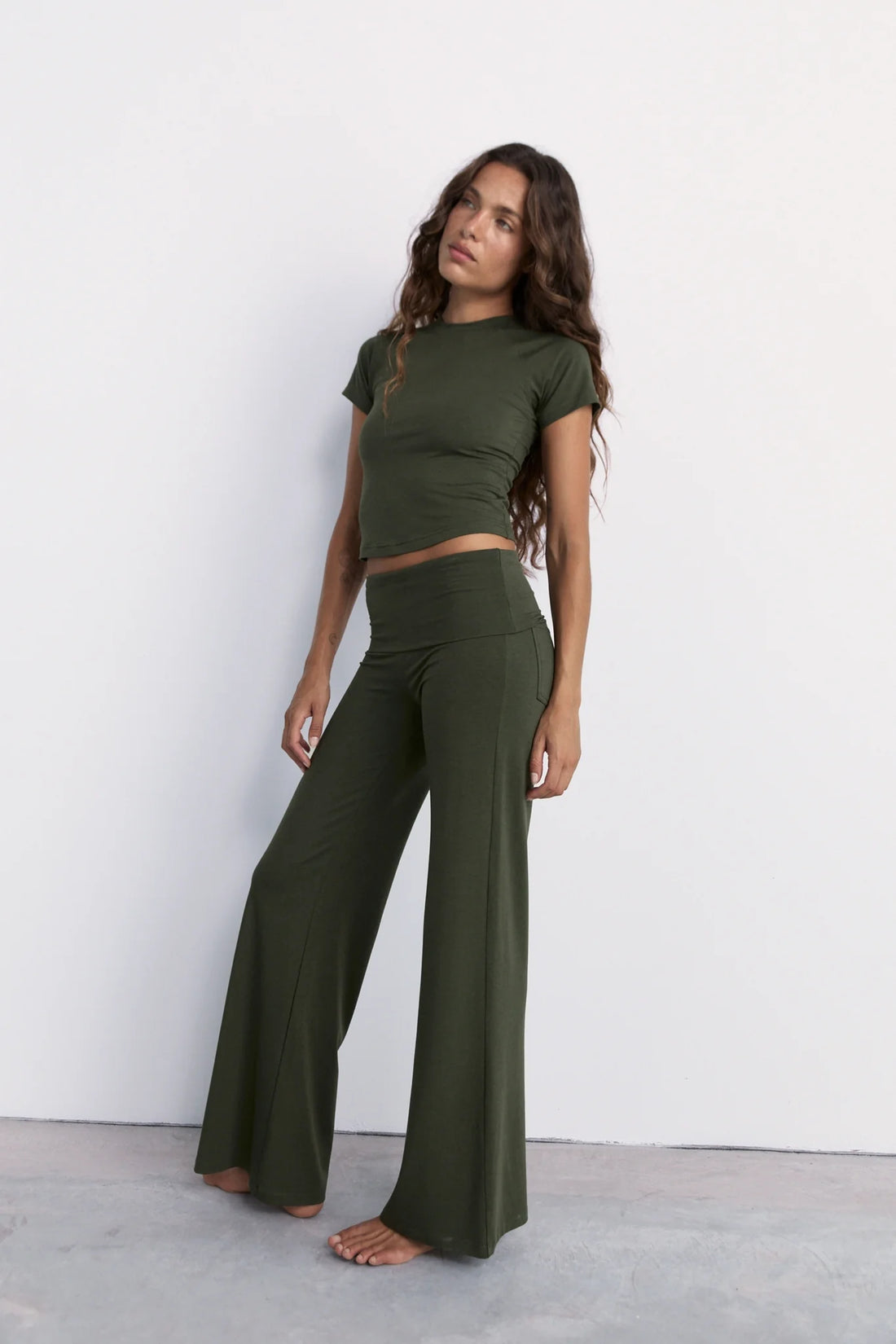 Pinky & Kamal Full Length Yin Flare - Khaki