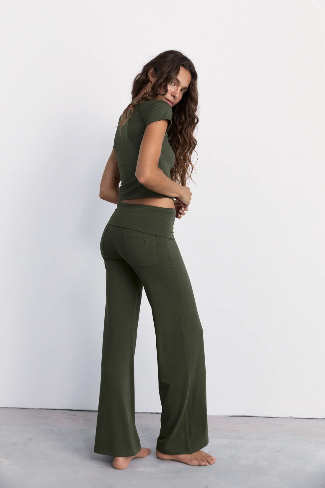 Pinky & Kamal Full Length Yin Flare - Khaki