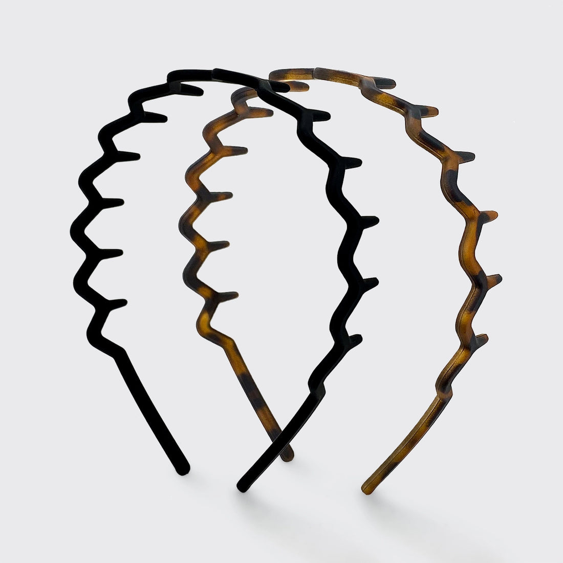 Kitsch Zig Zag Headbands 2pc Set - Black & Tort