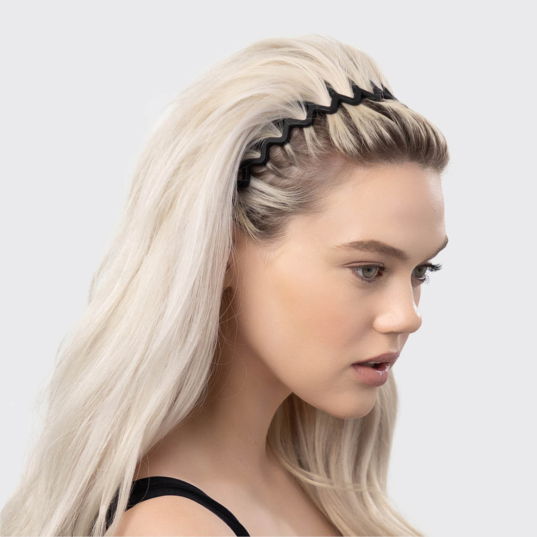 Kitsch Zig Zag Headbands 2pc Set - Black & Tort