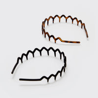 Kitsch Zig Zag Headbands 2pc Set - Black & Tort