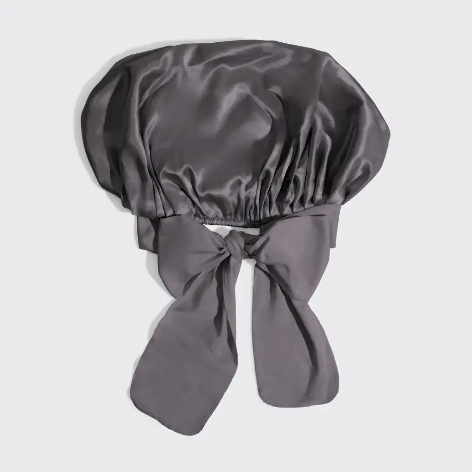 Kitsch Adjustable Oversized Satin Bonnet- Charcoal
