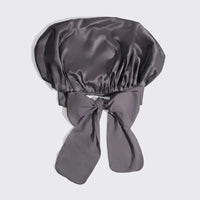 Kitsch Adjustable Oversized Satin Bonnet- Charcoal