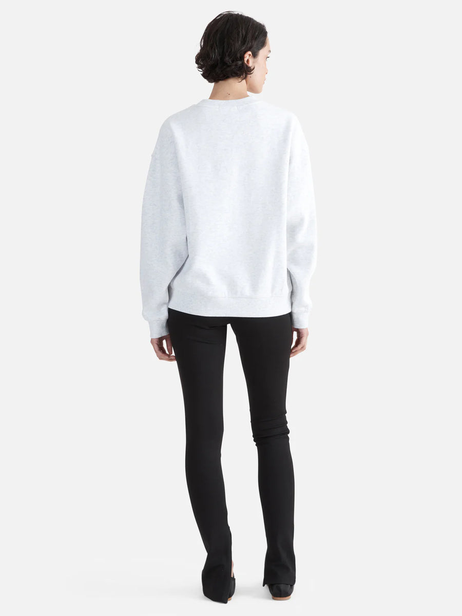 Ena Pelly 3D Logo Relaxed Sweater - White Marle