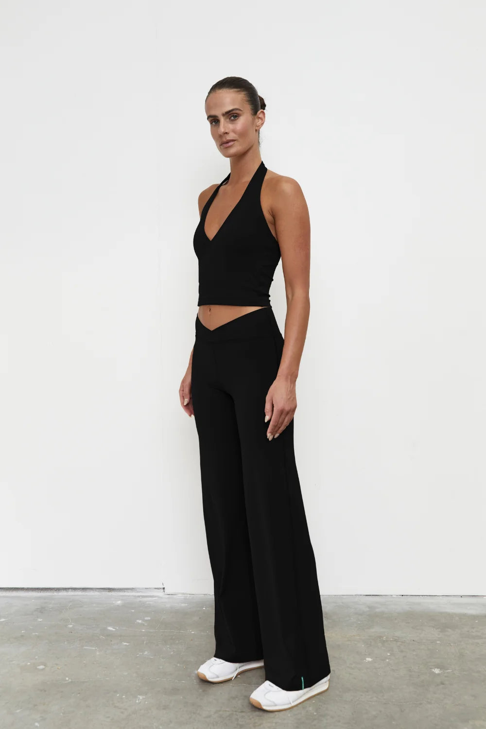 Pinky & Kamal Wrap Straight Leg Pant - Black