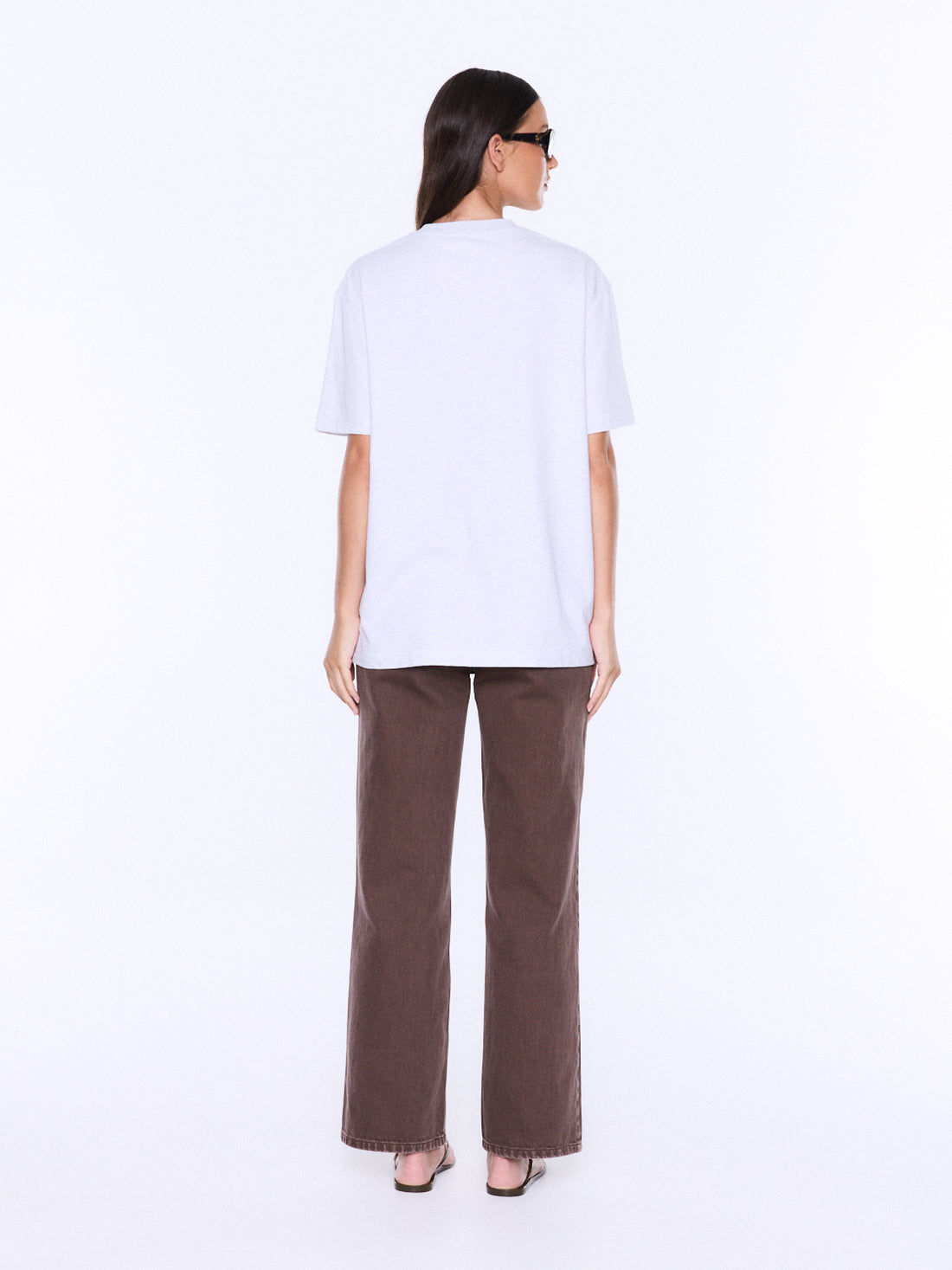 Ena Pelly Sophia Relaxed Tee - White Marle/Pink