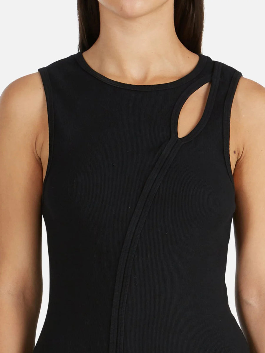 Ena Pelly Bronte Cut Out Rib Dress - Black