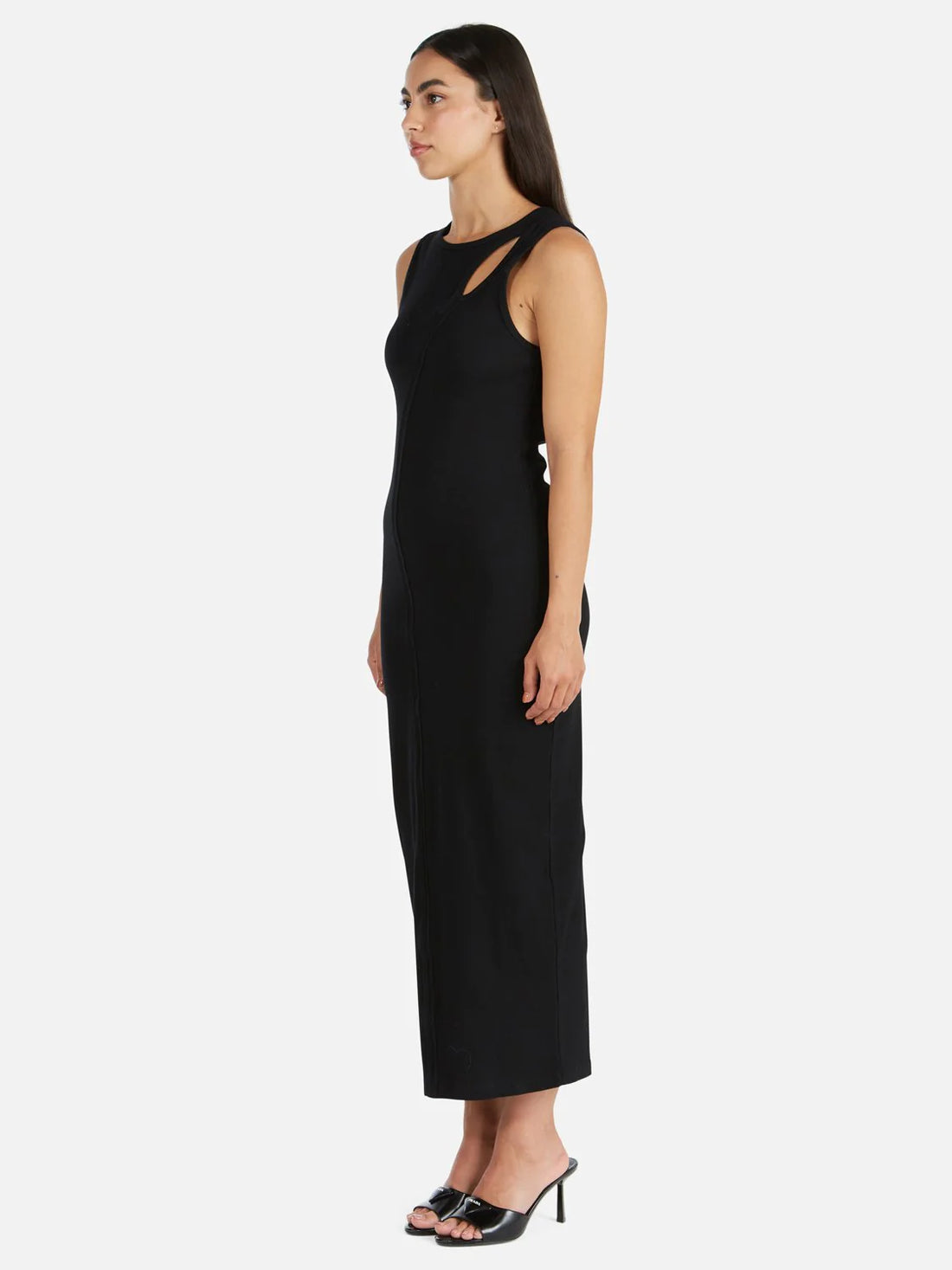 Ena Pelly Bronte Cut Out Rib Dress - Black