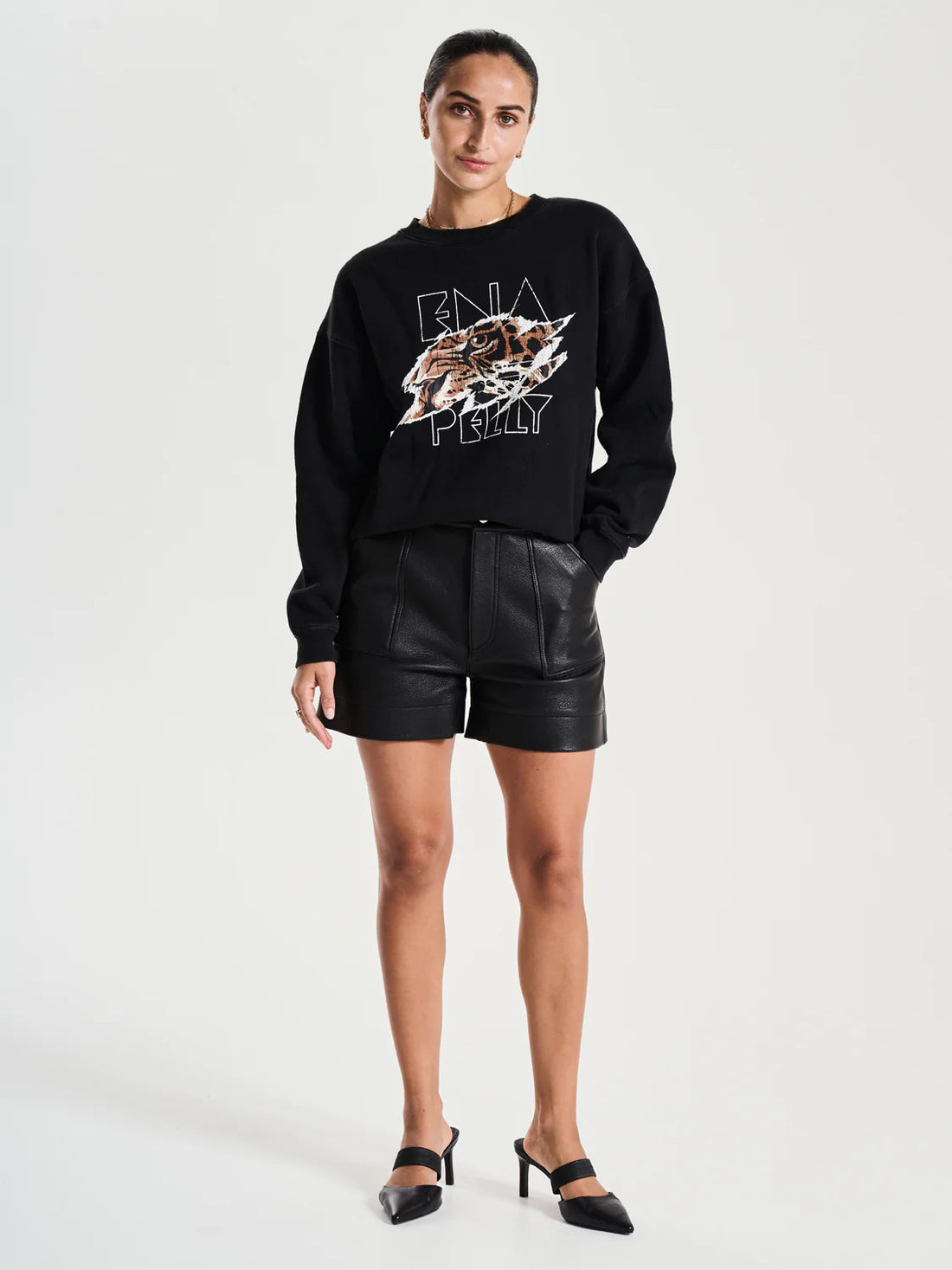 Ena Pelly Tigers Eye Sweatshirt - Washed Black