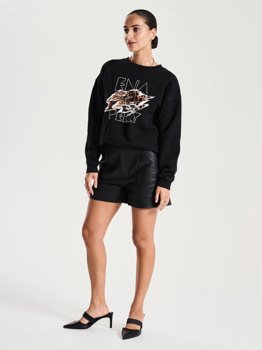 Ena Pelly Tigers Eye Sweatshirt - Washed Black