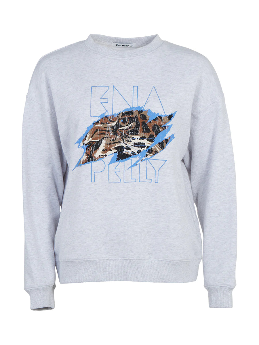 Ena Pelly Tigers Eye Sweatshirt - White Marle