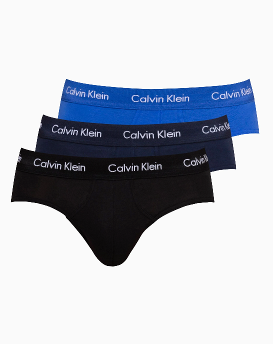 Calvin Klein Cotton Stretch 3 Pack Hip Briefs - Multi