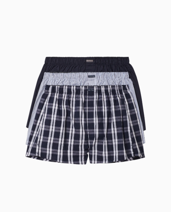 Calvin Klein Cotton Classics 3 Pack Woven Boxers - Multi