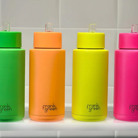 Frank Green Ceramic Reusable Bottle 34oz/1000ml - Neon Green