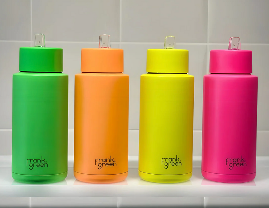 Frank Green Ceramic Reusable Bottle 34oz/1000ml - Neon Green