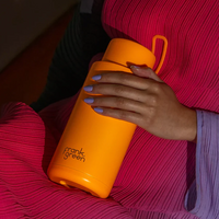 Frank Green Ceramic Reusable Bottle 34oz/1000ml - Neon Orange