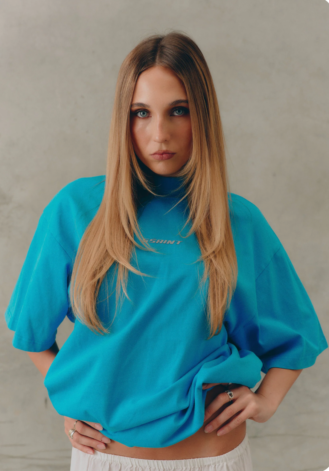 SŚAINT Reflective Logo Tee - Blue