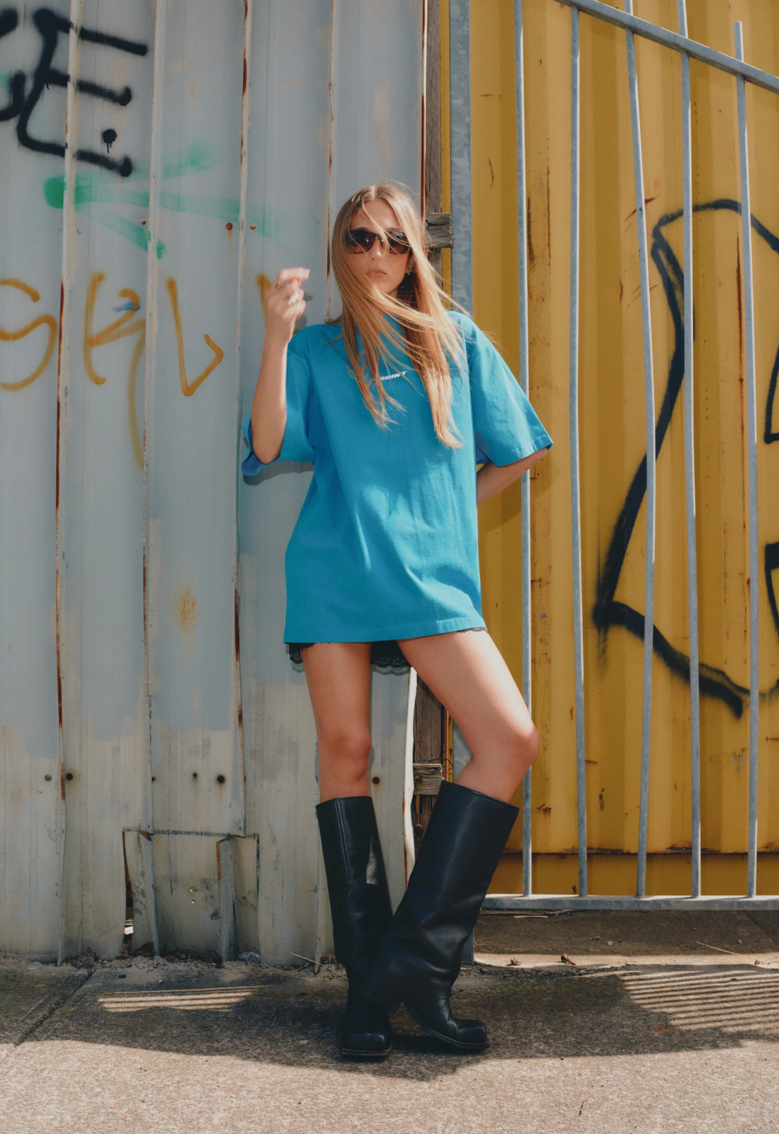 SŚAINT Reflective Logo Tee - Blue