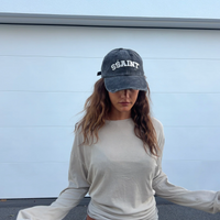 SŚAINT Logo Acid Wash Cap - Black