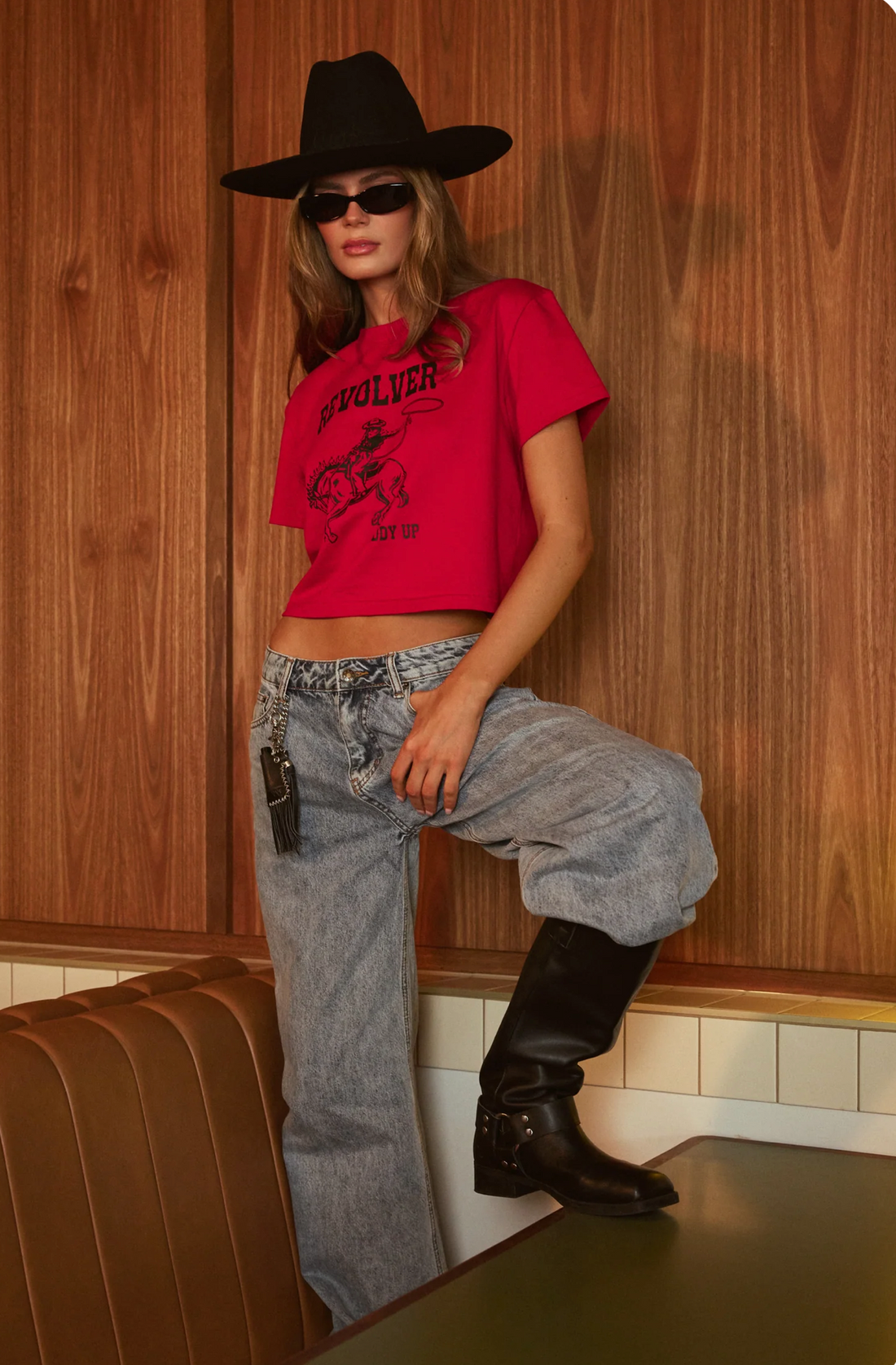 SŚAINT Giddy Up Baby Tee - Red