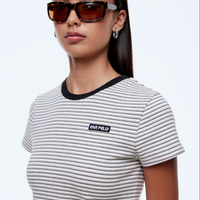Ena Pelly Penny Baby Tee - Sand/Black Stripe
