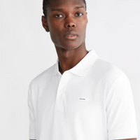 Calvin Klein Slim Smooth Cotton Polo Shirt - Bright White
