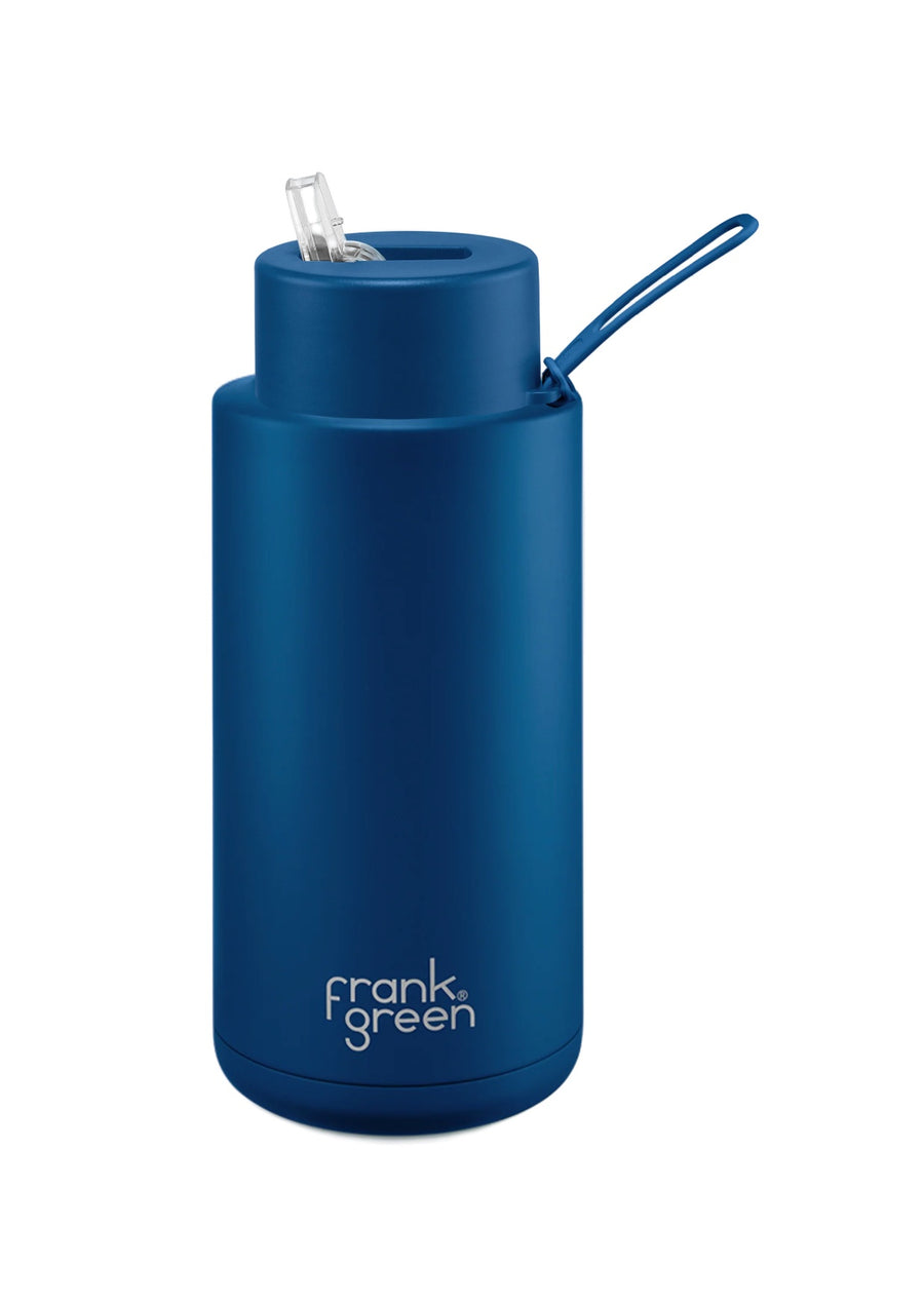 Frank Green Ceramic Reusable Bottle 34oz/1000ml - Deep Ocean