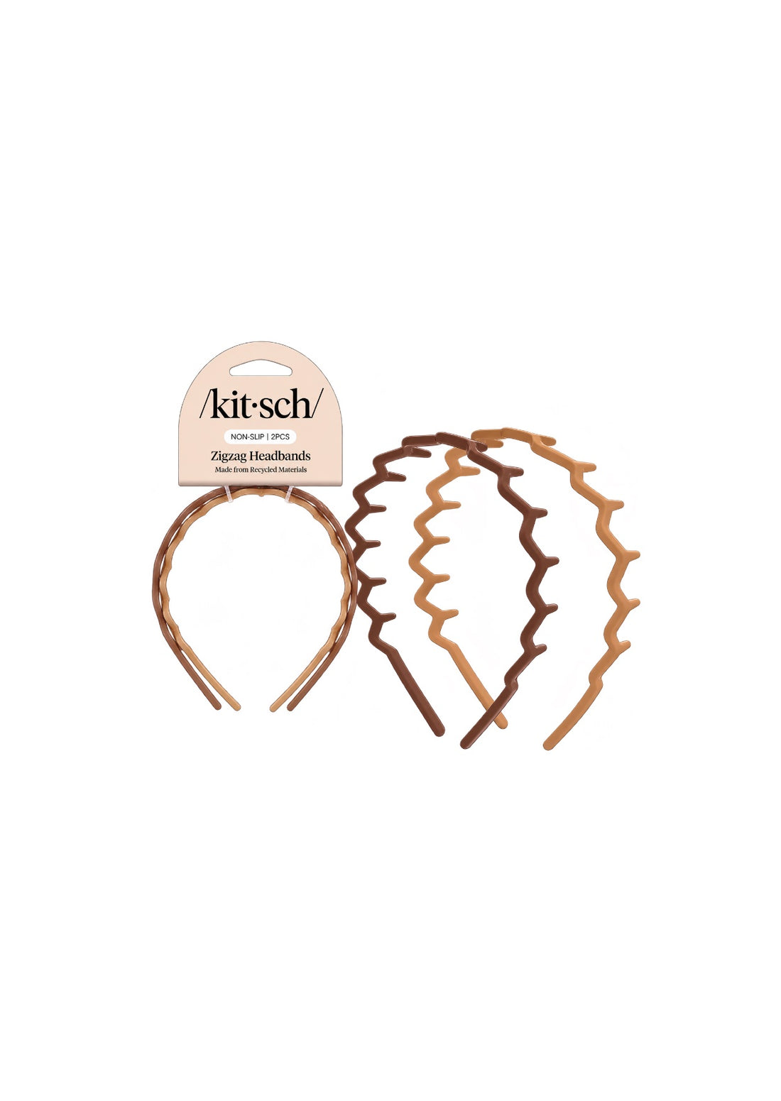 Kitsch Zig Zag Headbands 2pc Set - Neutral