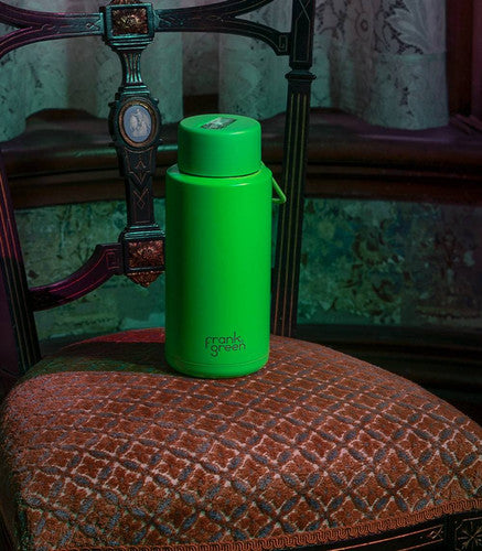 Frank Green Ceramic Reusable Bottle 34oz/1000ml - Neon Green