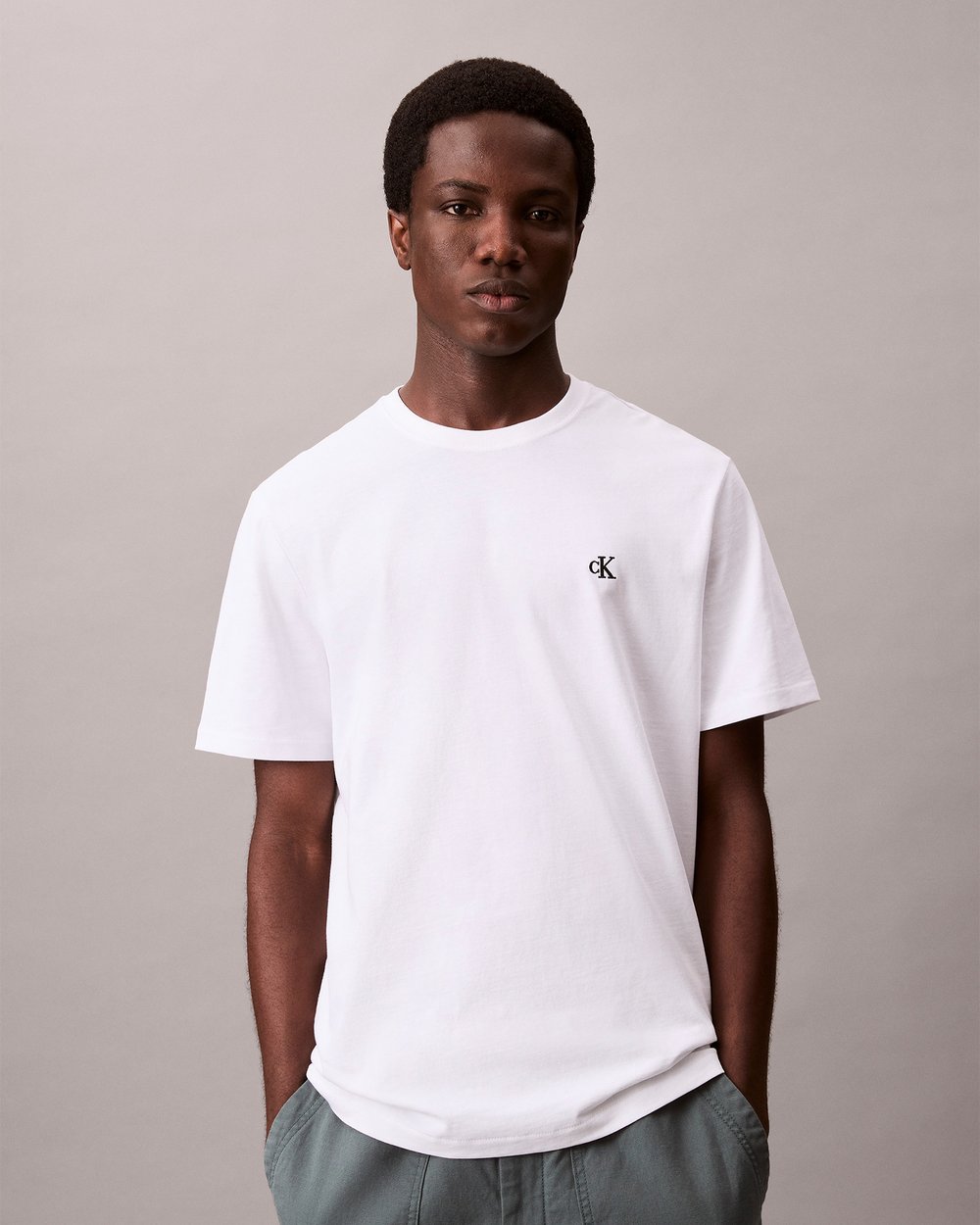 Calvin Klein Easy Monogram Tee - Bright White