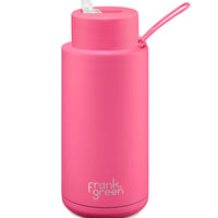 Frank Green Ceramic Reusable Bottle 34oz/1000ml - Neon Pink