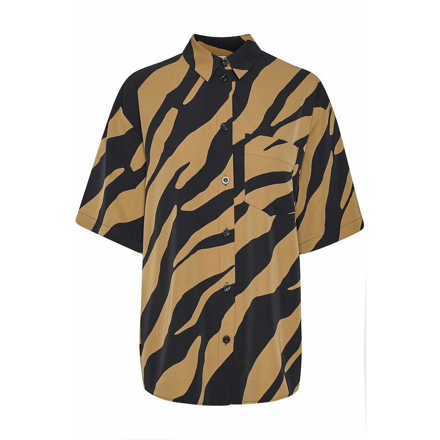 Gestuz BothildeGZ SS Shirt - Maxi Zebra Tiger's Eye