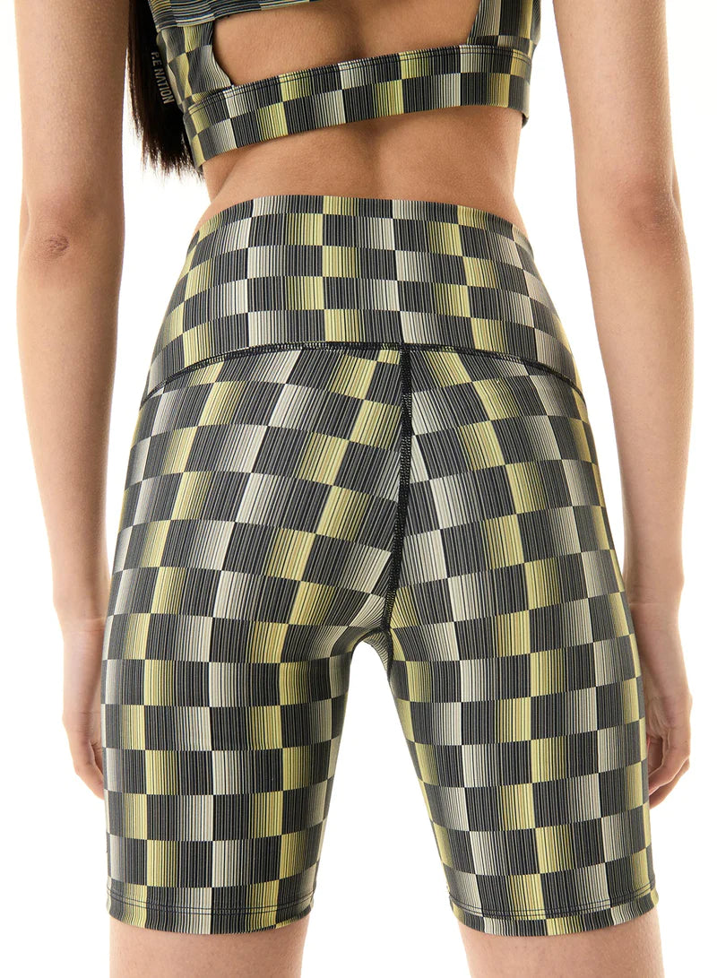 P.E Nation Mark One Pilates Short - Check Print